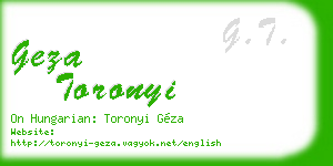 geza toronyi business card